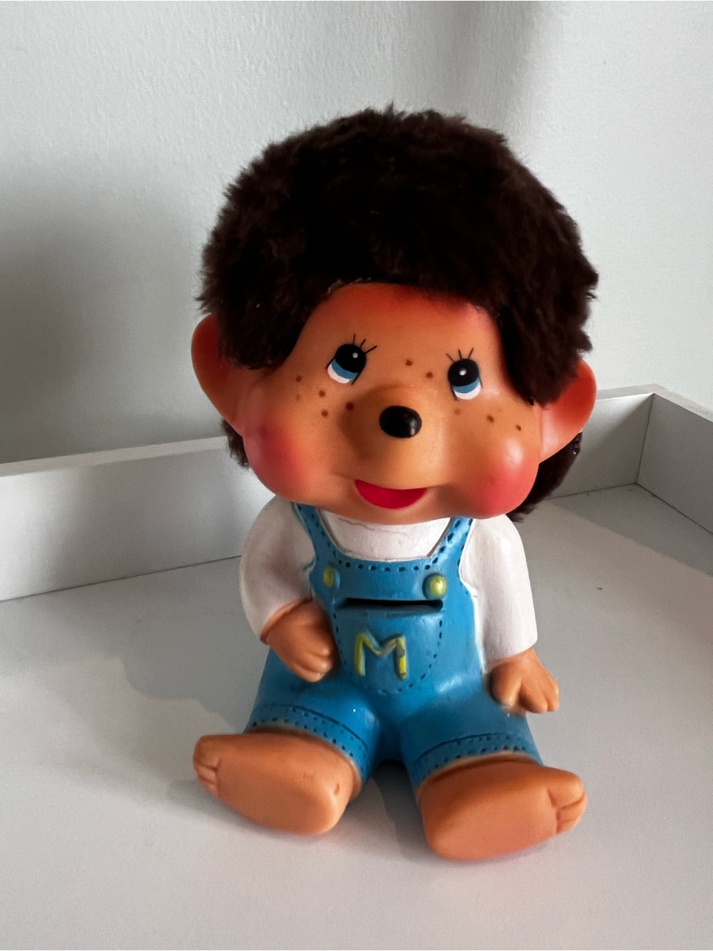 Monchichi Piggy Coin Bank Monchichi 15 cm 6" Rare Hard to Find Vintage